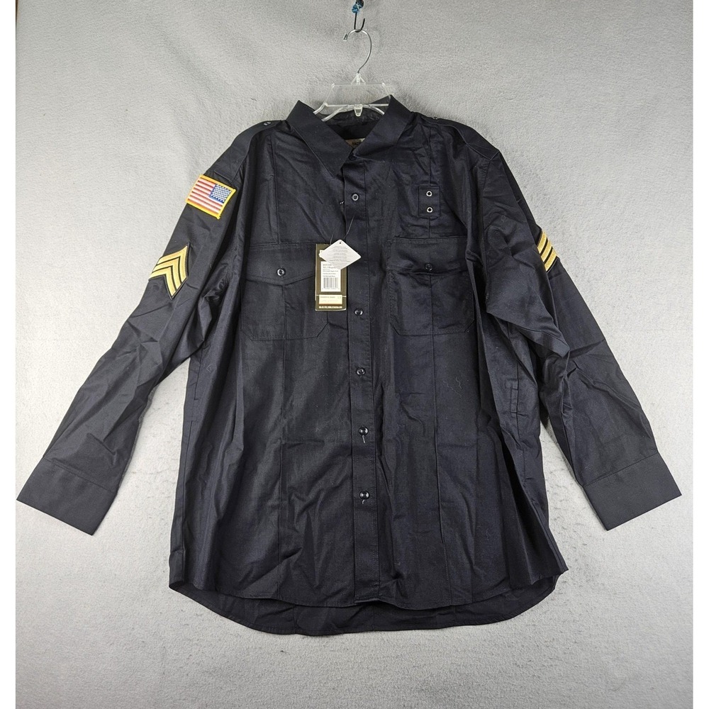5.11 Tactical Mens XL 17.5 34/35 Blue Taclite PDU A-Class USA Flag Shirt 72365